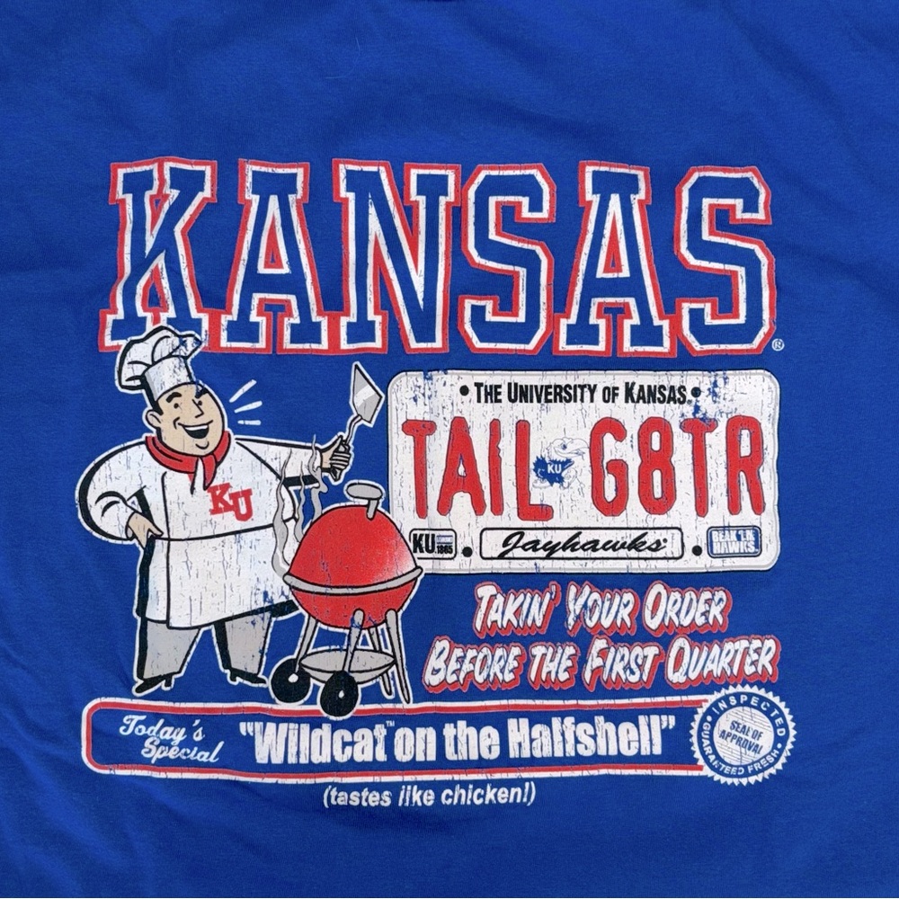KU Jayhawks Short Sleeve T Shirt University of Kansas Adult XXL New without Tags